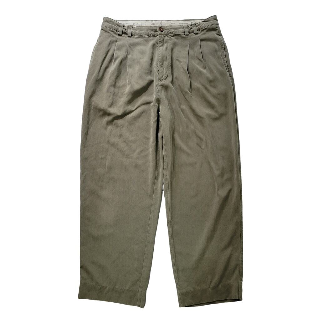 Tommy Bahama Size‎ 36 100% Silk Tan Dress Pants Straight Leg Khaki Professional